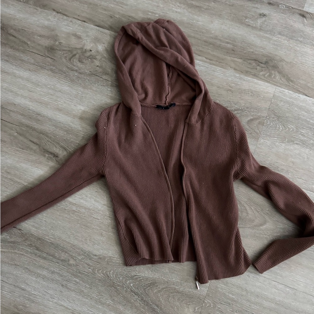 Women's Brown Hooded Sweater